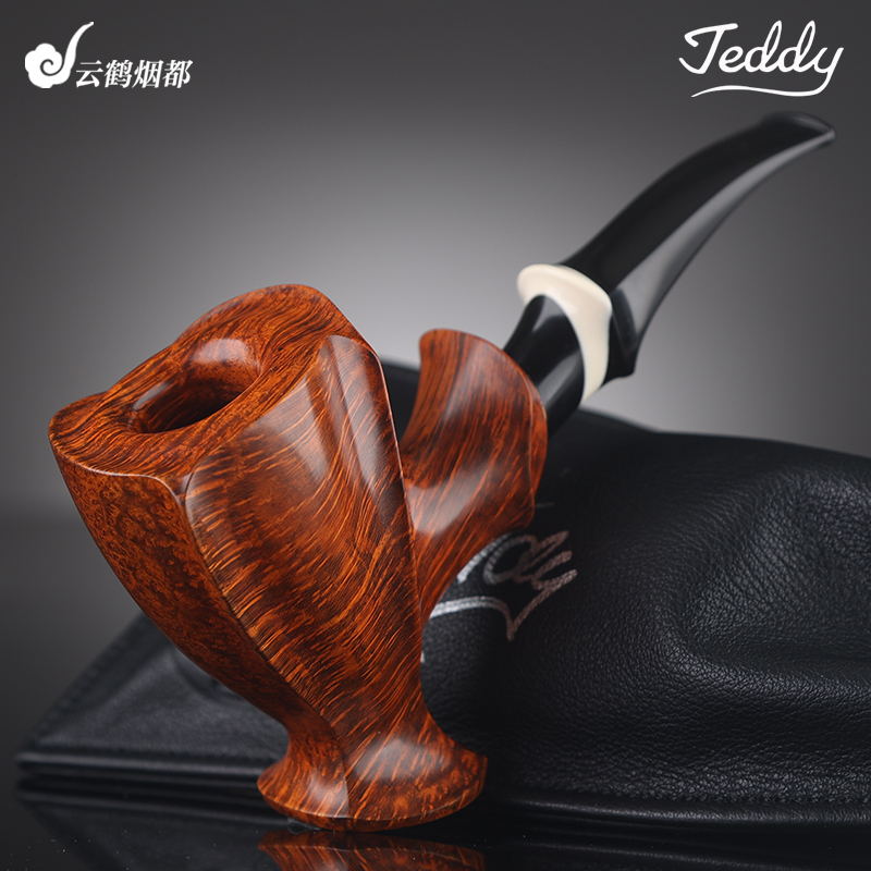 云鹤丹麦Teddy泰迪手工石楠木烟斗光面镐型双鹰级