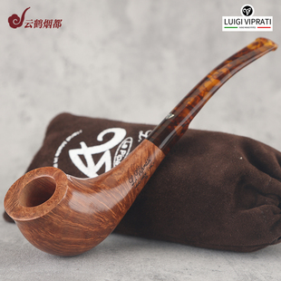 云鹤意大利Viprati维布拉蒂手工石楠木烟斗一叶草级别1Q193-56