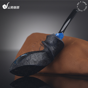 美国Jared Coles贾里德·科尔斯手工石楠木烟斗黑喷砂鱼JUMA嘴