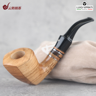 云鹤意大利Viprati维布拉蒂手工石楠木烟斗光面盾牌1Q