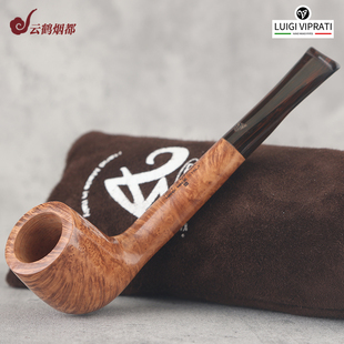 云鹤意大利Viprati维布拉蒂手工石楠木烟斗一叶草级别1Q193-78