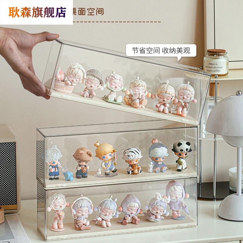 盲盒娃娃收纳盒展示架哪咤透明防尘手办泡泡玛特展示盒摆件展示柜