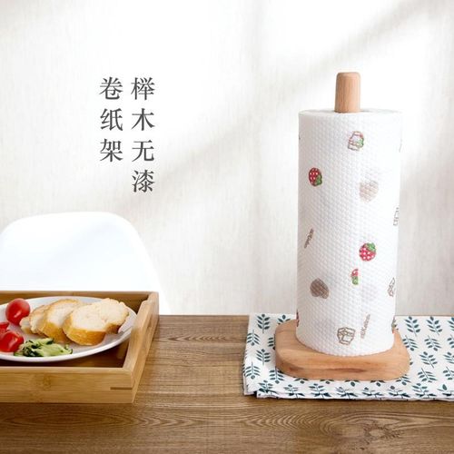 卷纸架立柱圆木餐桌放厨房用纸的架子壁橱桌面防水桌上抽纸橱柜