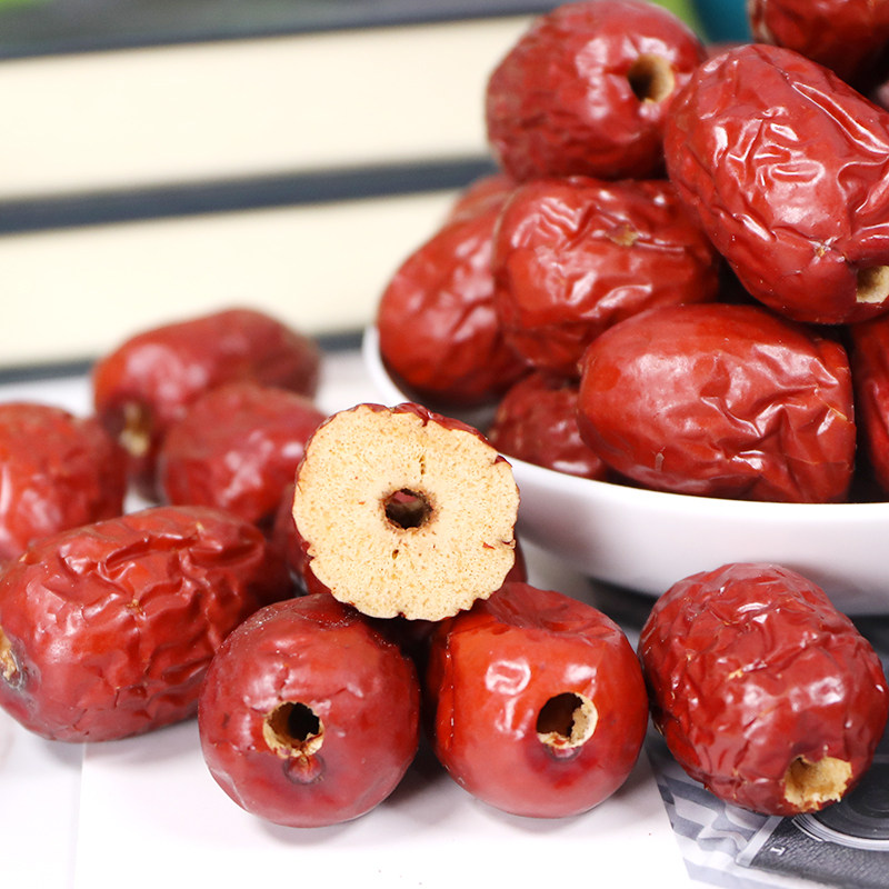 汀然去核红枣500g奶枣专用空心大灰枣煲汤泡水开袋即食阿胶糕材料