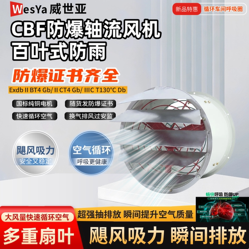 威世亚国标CBF百叶式防尘防雨消防排烟排风通风静音防爆轴流风机