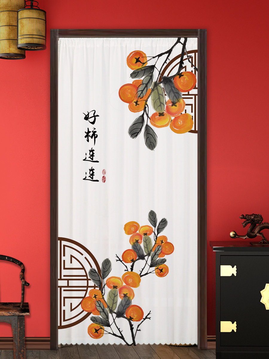 网红透光不透人门帘挂帘家用客厅卧室山水花鸟中国风纱帘定制图案,居家布艺,门帘,淘宝优惠券,粉丝福利购,淘宝优惠卷