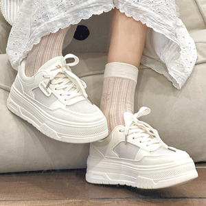 回力女鞋小白鞋女2025新款夏季透气网面运动鞋女厚底薄款板鞋子女