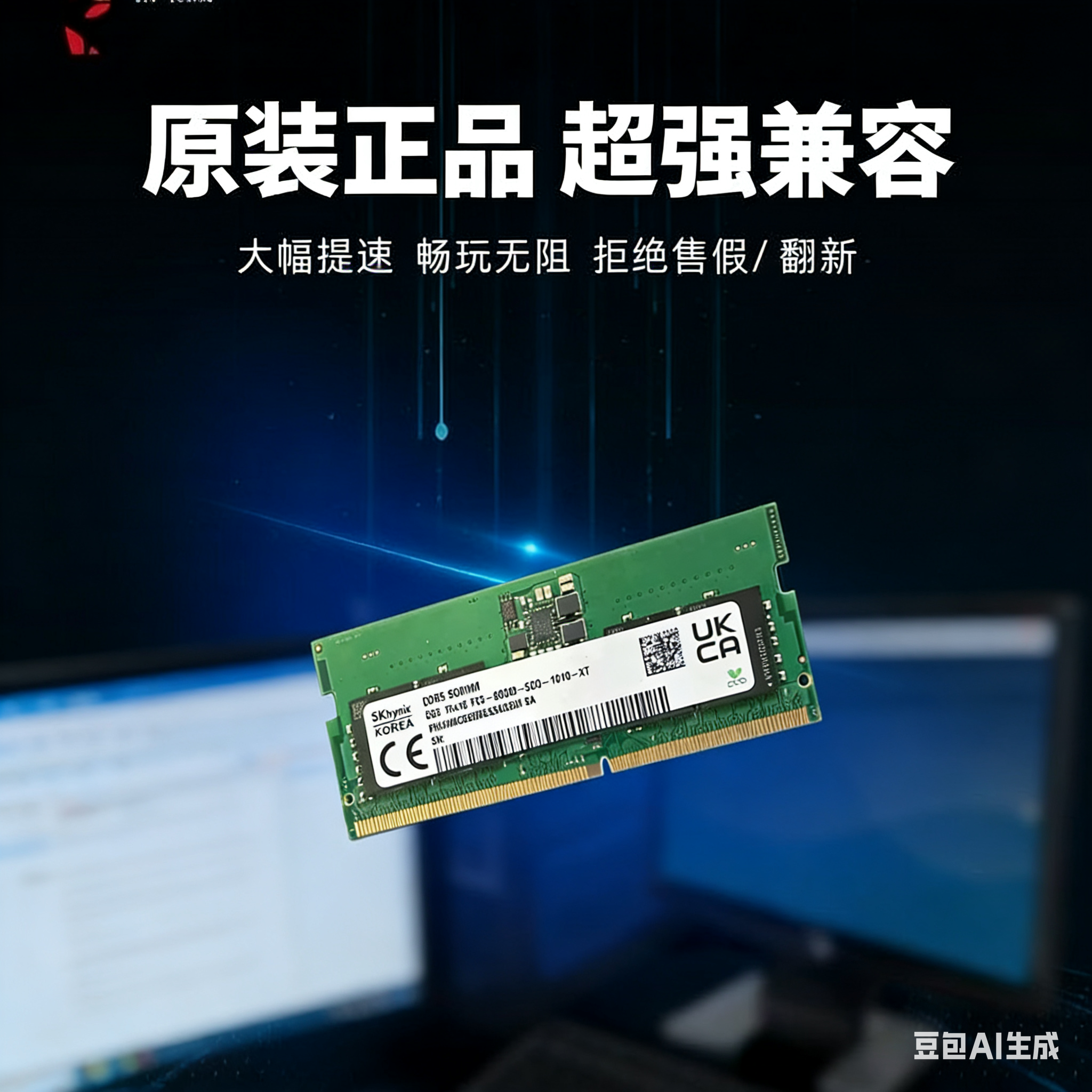 海力士DDR5笔记本内存条16G4800MHz8G保真正品全兼容游戏办公专用