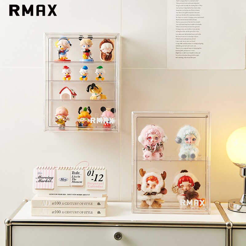 RMAX盲盒展示架壁挂墙上收纳泡泡玛特展示盒透明亚克力手办置物架图片