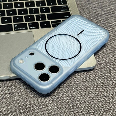 适用苹果17PRO手机壳高级感肤感磁吸iphone16Promax新款17/15创意风平果14proPC网孔透气散热13ins风保护套