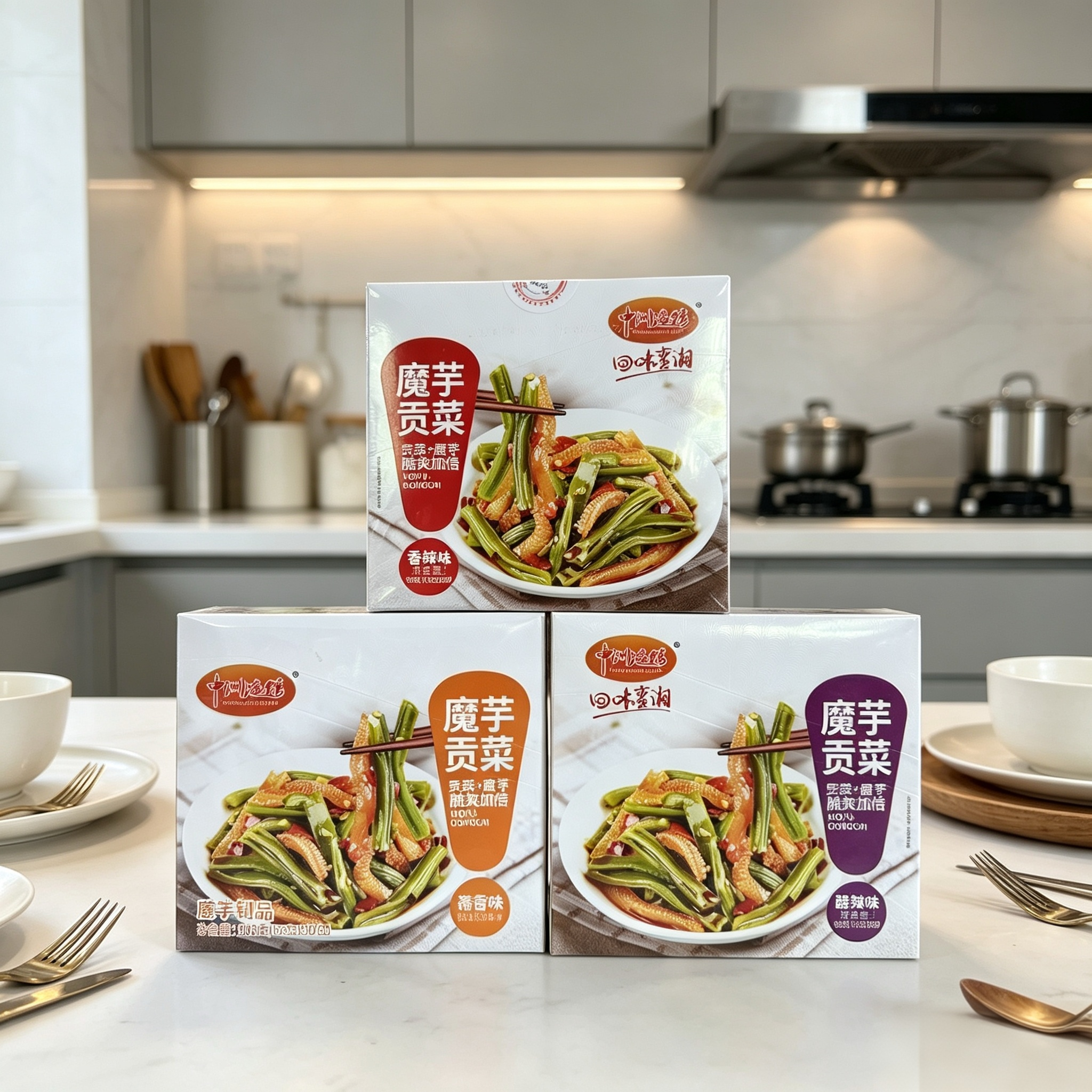 中洲鱼馆魔芋贡菜盒装香辣味15克*20包蔬菜干魔芋爽即食零食包邮