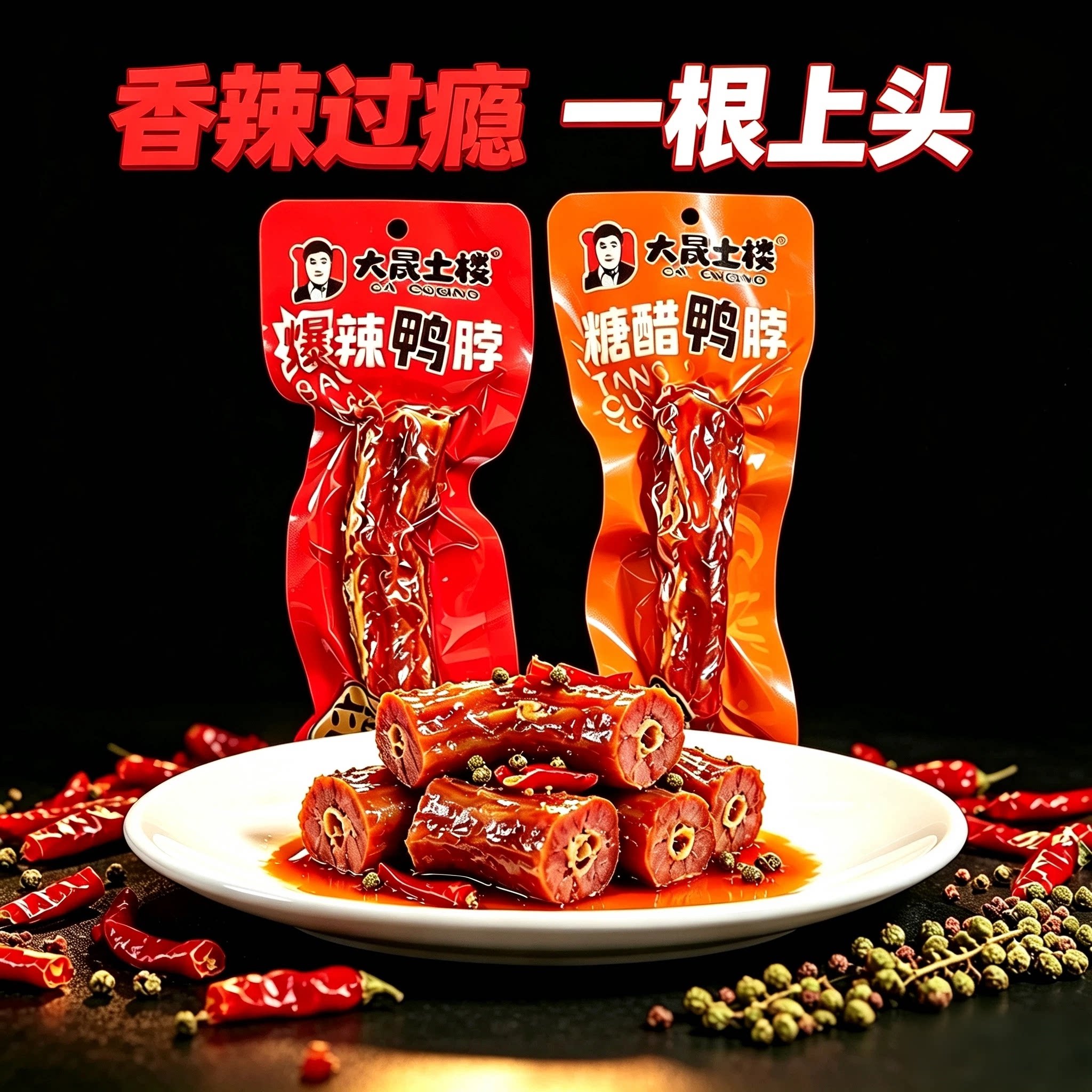 大晟土楼即食卤烤酱鸭脖38g