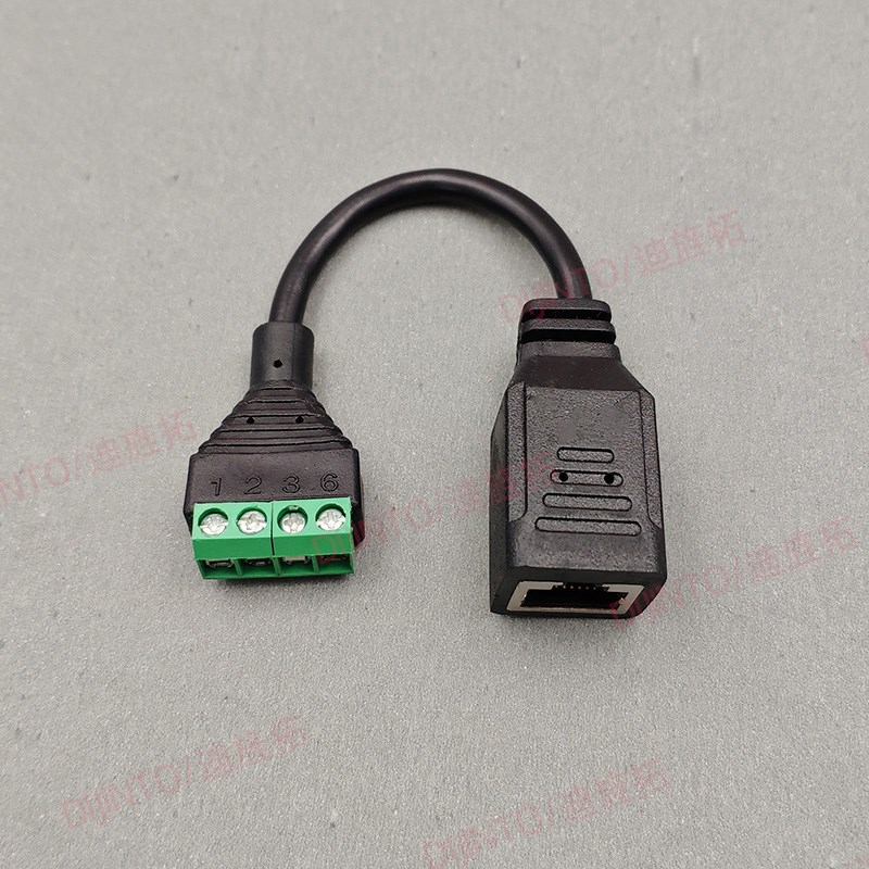 8P4C四芯1236针脚公母转接头RJ45转4pin端子免压网线水晶头接线头