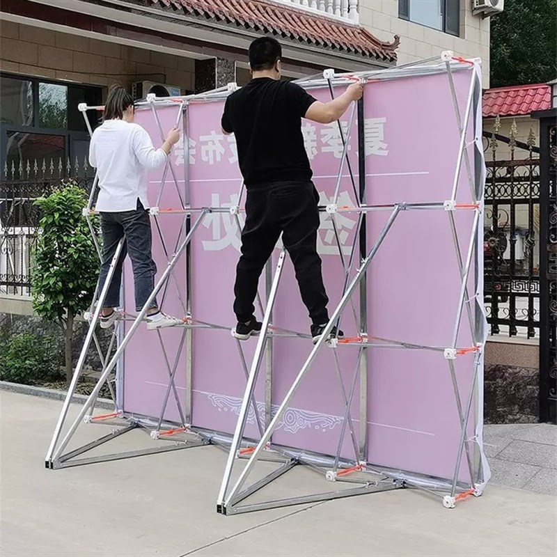拉网展架户外伸缩桁架签名签到墙喷绘婚庆背景展示架折叠板架子