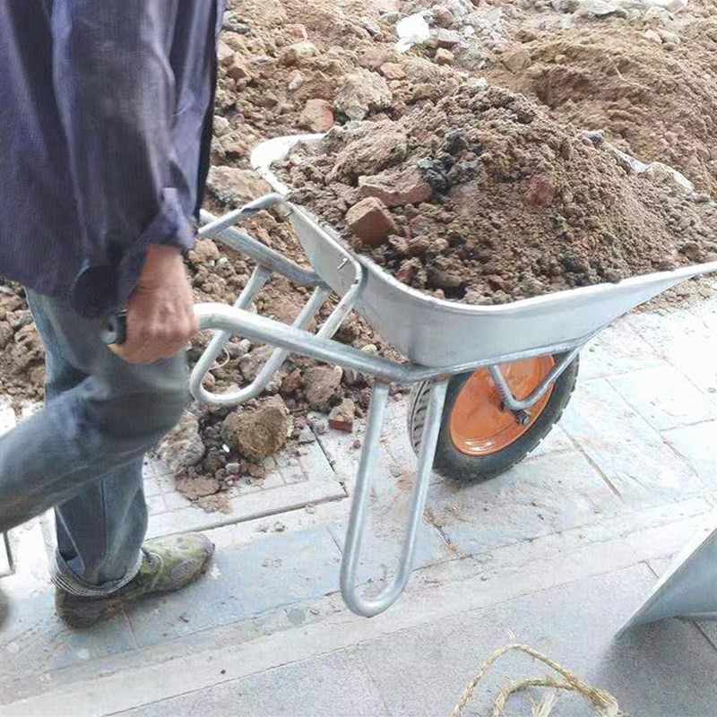 进口纯手工焊接独轮双轮手推车加厚超厚款家用农用建筑用运沙