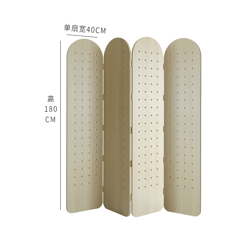 屏风隔断洞洞板折叠日式客厅办公书房玄关隔断墙木质落地置物架
