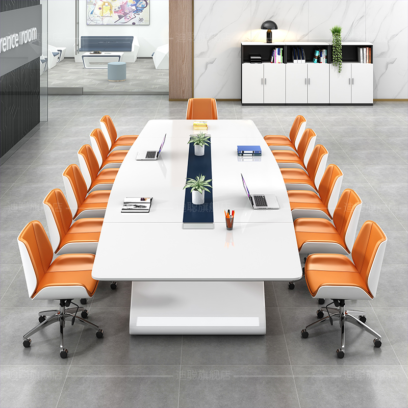 迪聪烤漆会议桌长桌条形桌洽谈桌简约现代会议室桌椅组合开会桌子