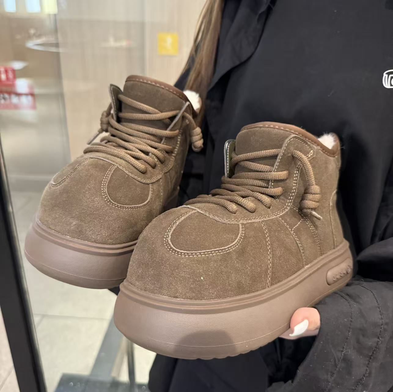 面包靴毛毛保暖棉鞋百搭卡皮巴拉