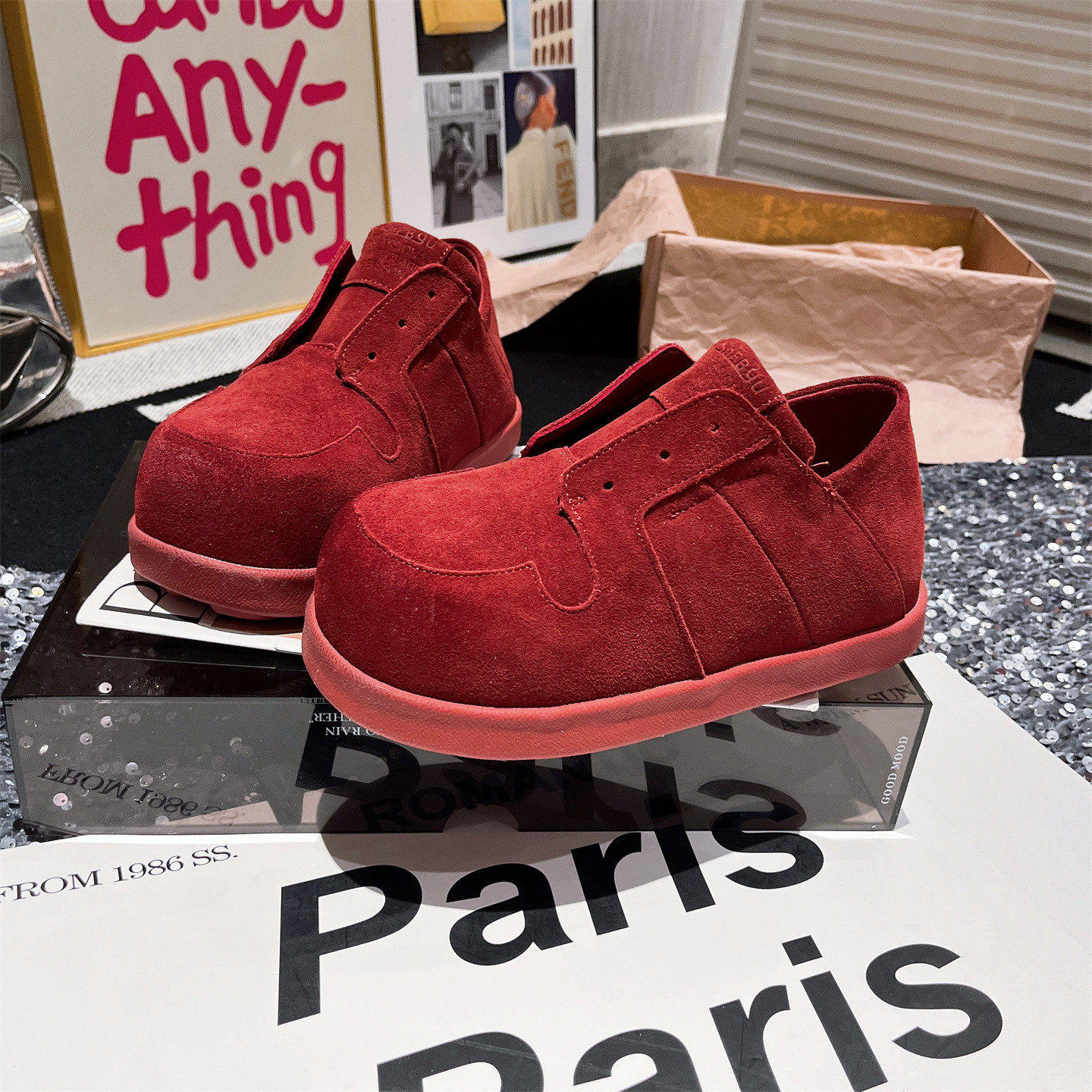 真皮版~欧货反毛皮擦色卡皮巴拉一脚蹬勃肯鞋乐福鞋大头平底女鞋,女鞋,勃肯鞋/软木鞋,淘宝优惠券,粉丝福利购,淘宝优惠卷