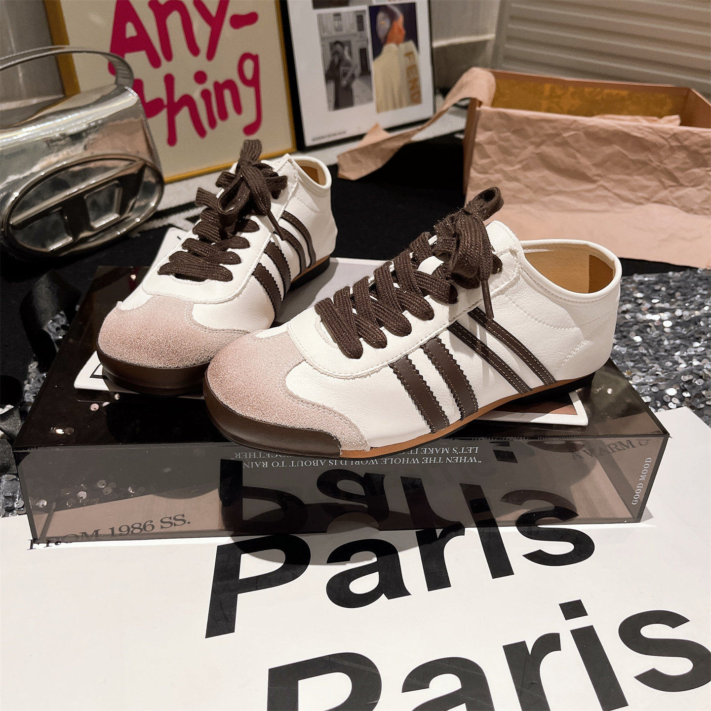 真皮版~欧货系带休闲鞋德训鞋平底小白鞋熊猫鞋软皮舒适平底鞋女,女鞋,德训鞋,淘宝优惠券,粉丝福利购,淘宝优惠卷