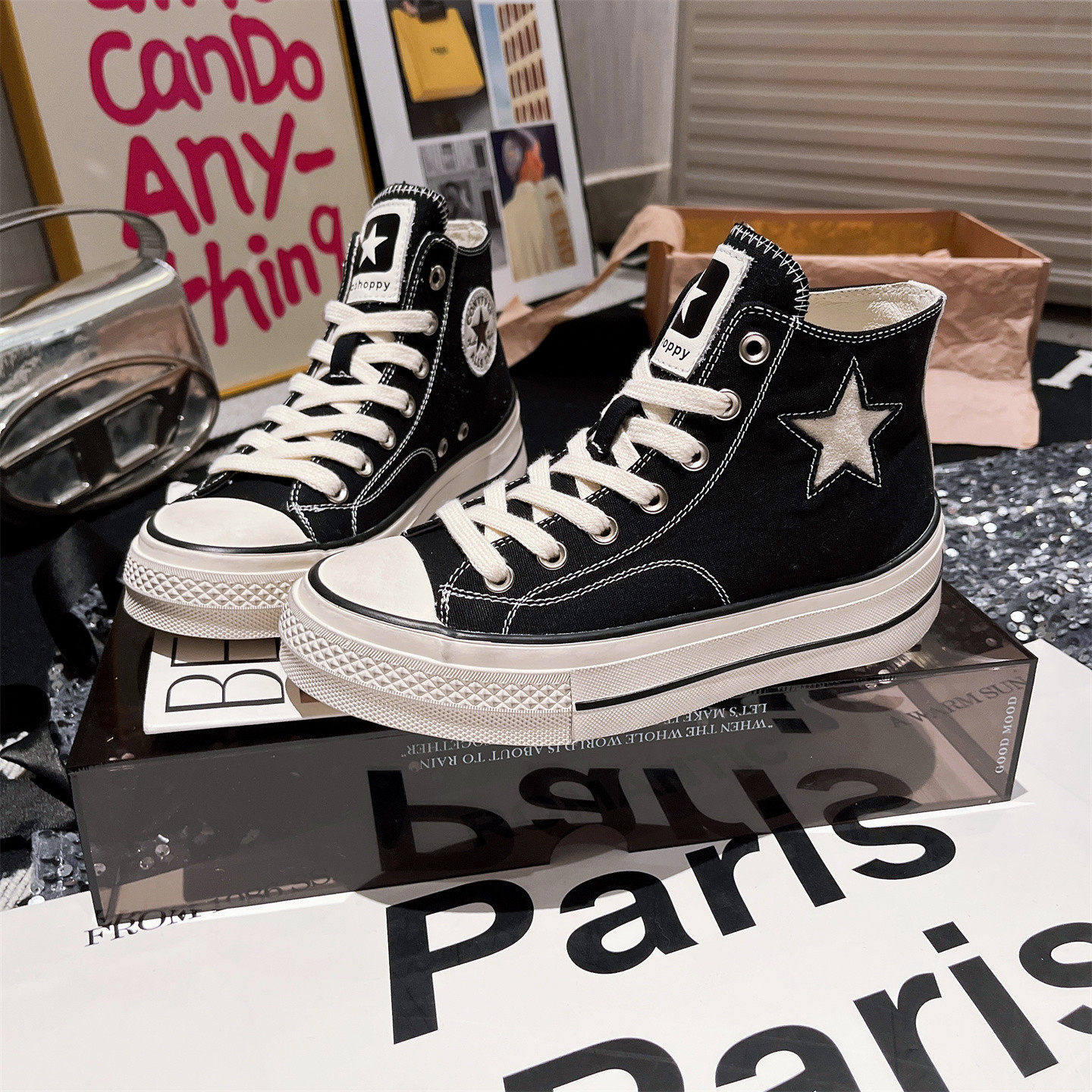 ins超火贝壳头系带厚底松糕休闲鞋板鞋平底鞋小白鞋帆布鞋女鞋潮,女鞋,高帮鞋,淘宝优惠券,粉丝福利购,淘宝优惠卷