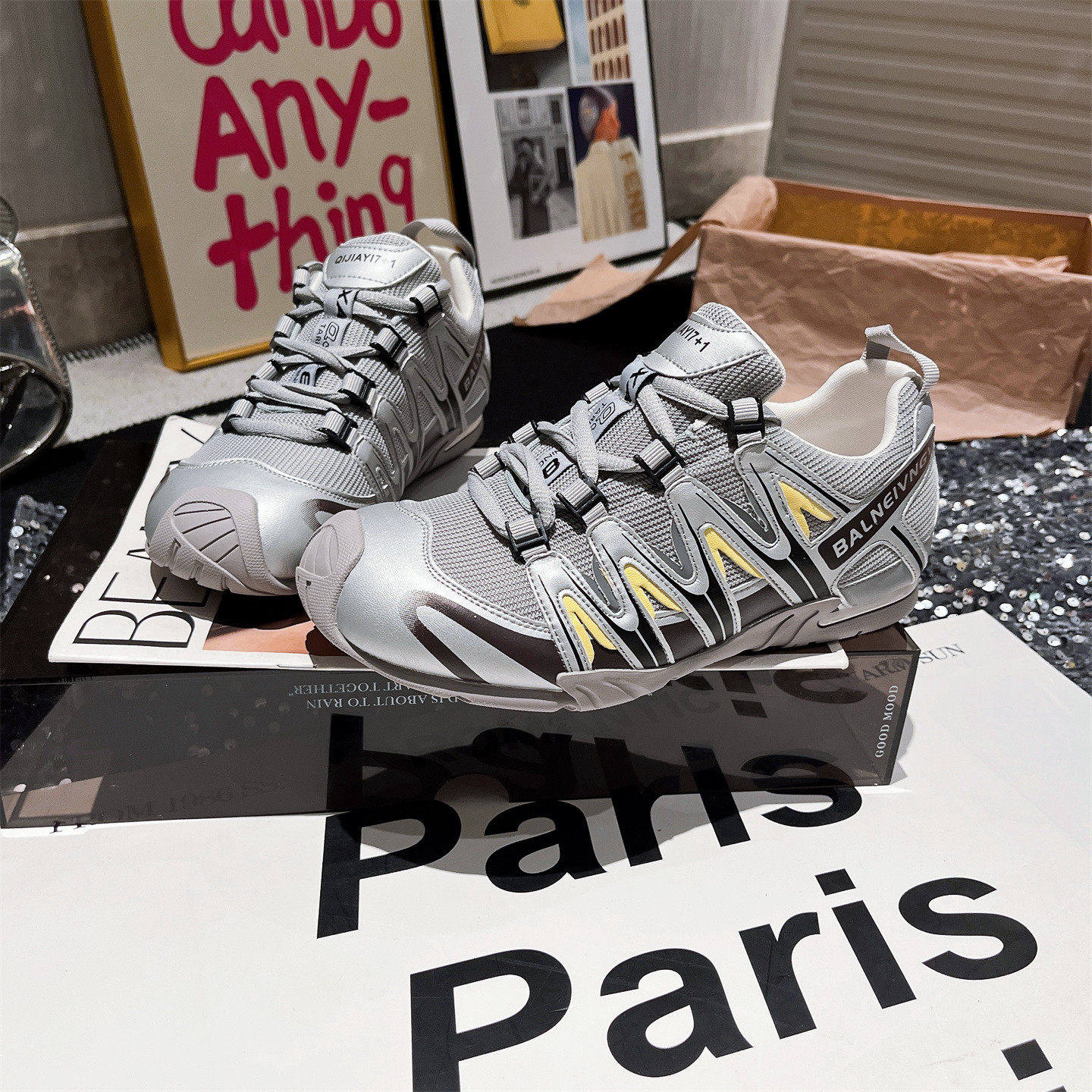 欧货ins超火户外慢跑鞋休闲银色小白鞋板鞋老爹鞋运动鞋平底女鞋,女鞋,老爹鞋,淘宝优惠券,粉丝福利购,淘宝优惠卷