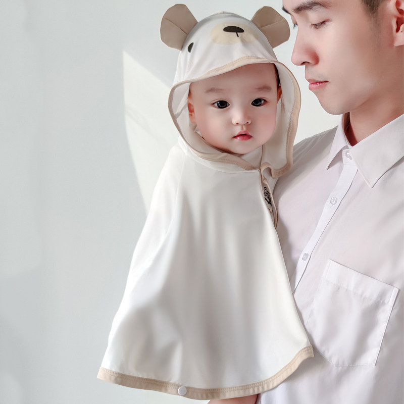 婴儿防晒斗篷夏季薄款超萌卡通披肩男女宝宝出游披风防紫外线衣服