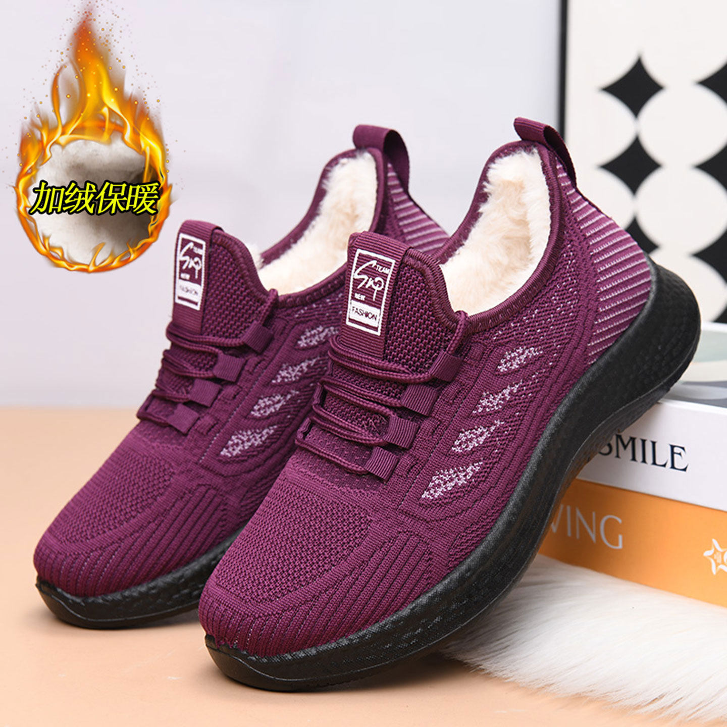 老北京棉鞋女冬季加绒加厚中老年保暖妈妈鞋一脚蹬防滑软底棉鞋女,女鞋,棉鞋,淘宝优惠券,粉丝福利购,淘宝优惠卷