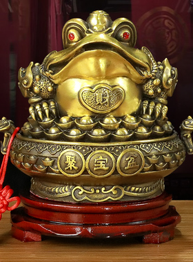 铜金蟾摆件三足蜍蝉店铺