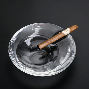 雪茄烟灰缸专用家用客厅创意个性轻奢办公室ins玻璃烟缸摆件大号
