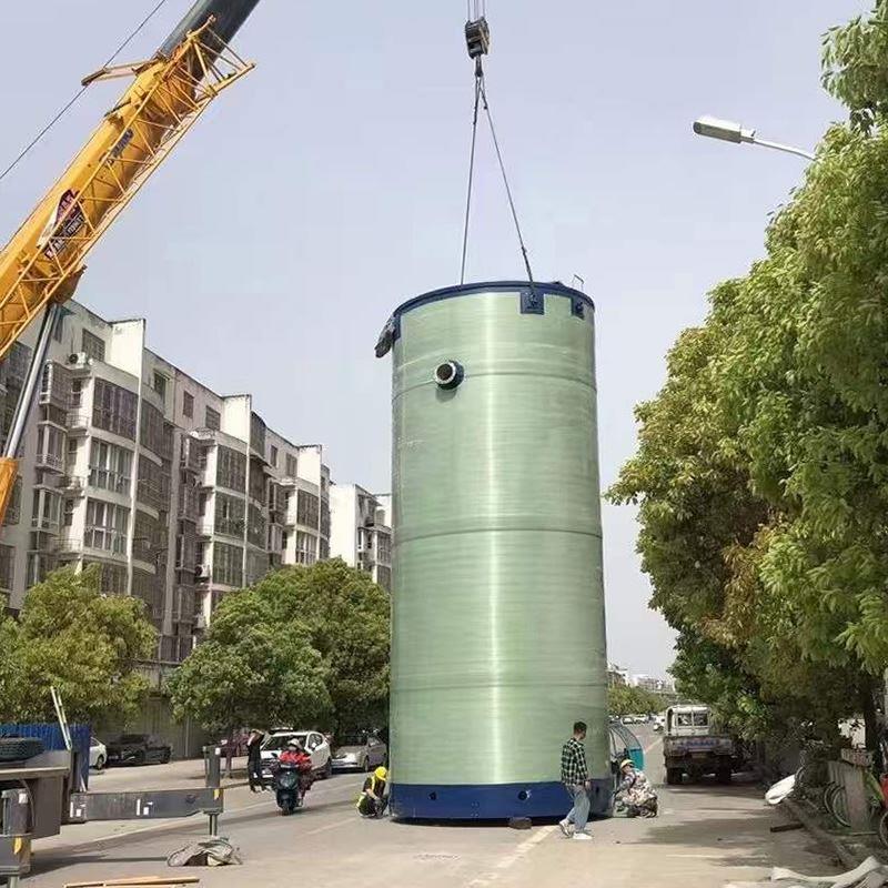 一体化轴流泵站大流量水利调水智能截流井玻璃钢潜水轴流泵站筒体
