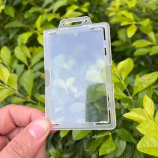 跨境韩企双面透明简约磨砂卡套员工证件卡胸牌胸卡公交地铁保护卡挂牌吊牌ID身份识别卡硬壳员工牌易拉扣吊绳