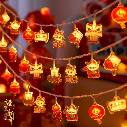 2026春节过年新年新品挂件小红灯笼led彩灯福字灯串房间装饰布置