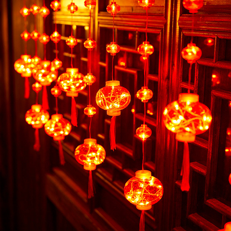 2025圣诞布置氛围灯装饰灯红灯笼led星星灯小彩灯闪灯场景房间