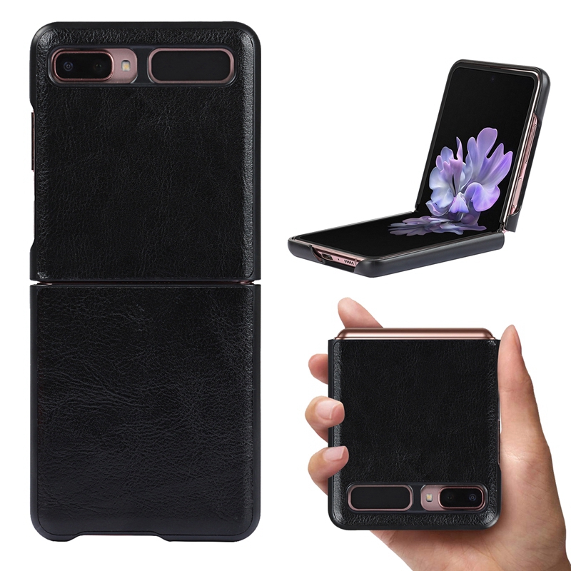 适用于三星Galaxy Z Flip折叠屏手机壳5G套zflip保护套子F7070真皮全包F7000防摔外壳牛皮高档ZFlip壳子男