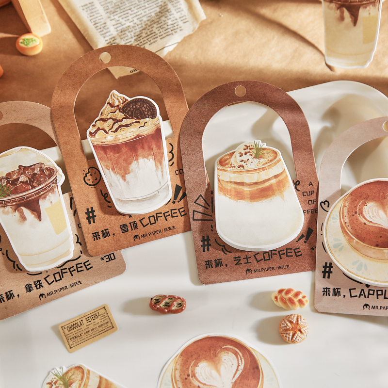 咖啡主题便利贴N次贴留言记事