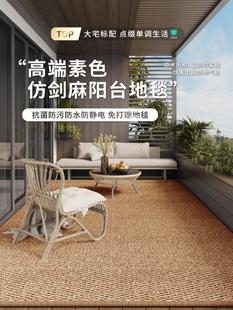 阳台地垫防水防晒专用防滑家用防污彷剑麻防潮免洗全覆盖大面积地