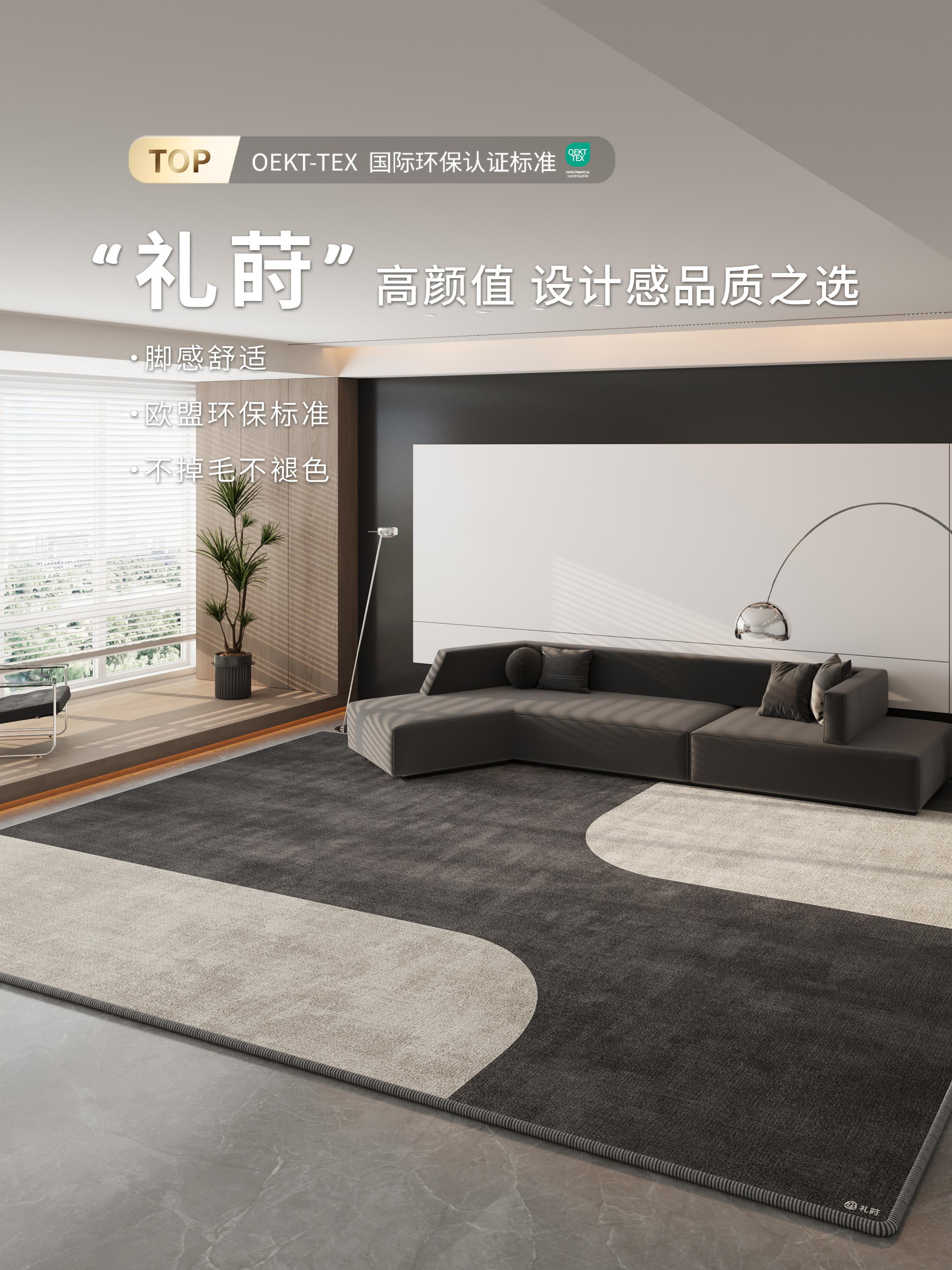 地毯客厅2025全新现代简单免维护家庭沙发咖啡桌地垫防水防污大面