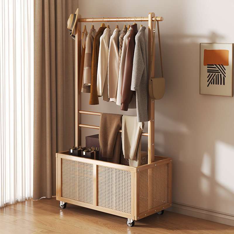 挂衣架落地卧室门口实木简易衣架家用晾衣架多功能轻奢藤编衣帽架,收纳整理,床品/布艺晾晒架,淘宝优惠券,粉丝福利购,淘宝优惠卷