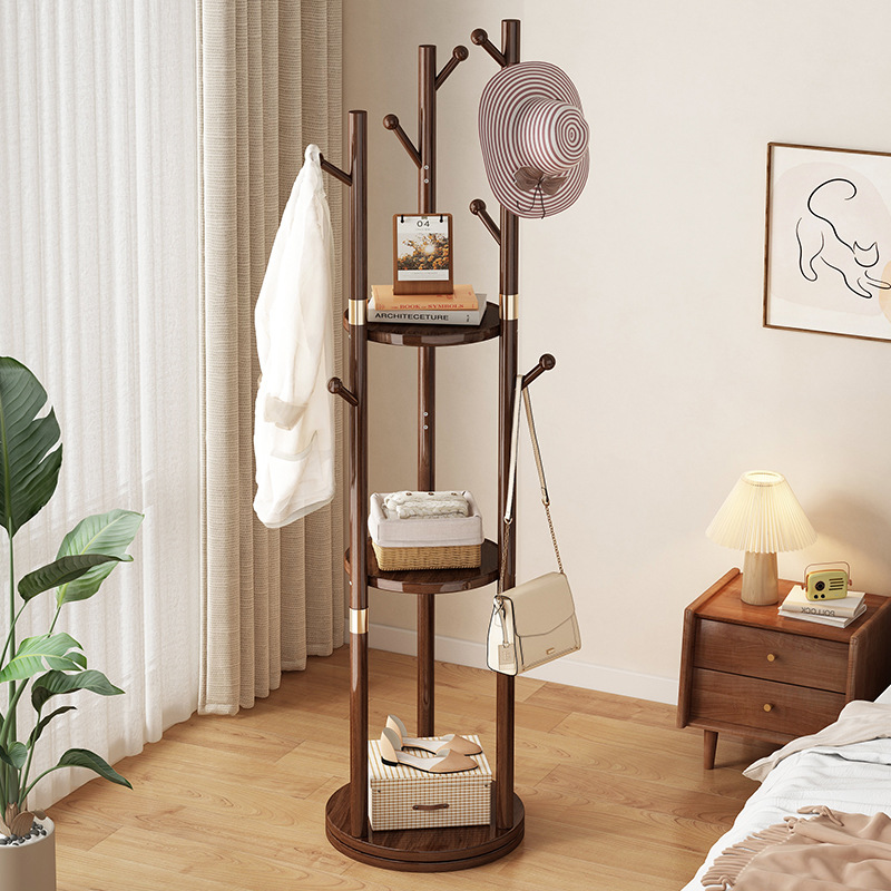 简易衣帽架2024旋转大容量落地衣架卧室挂衣架简易家用晾衣服架子
