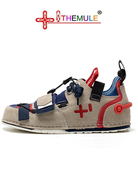 THEMULE丑萌鞋女真皮机甲拼色休闲情侣运动小丑鞋肥脚大头面包鞋