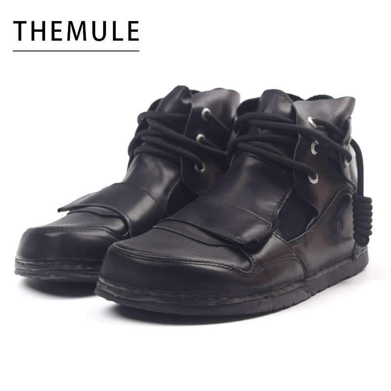 黑色真皮马丁鞋秋冬加绒小众丑萌鞋女胖mm鞋宽胖脚魔术贴男大头鞋