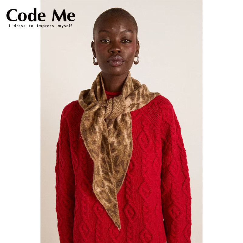 DamsonMadder豹纹条纹三角巾