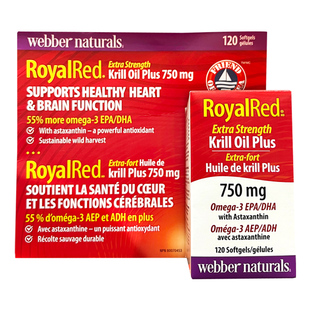 保税仓加拿大直邮 Webber Naturals伟博磷虾油虾青素120粒