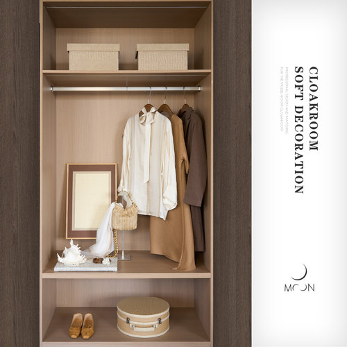 MOON慕空间样板房女士衣帽间衣柜新中式衣服摆件全屋定制展厅饰品