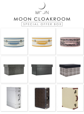 【特价清仓】MOON慕空间样板房衣帽间收纳盒摆件行李箱半月盒饰品