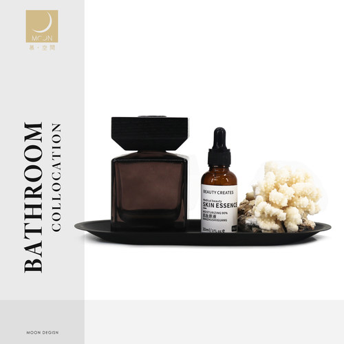 MOON慕空间样板房间北欧卫浴套装洗手台摆件托盘香薰道具软装饰品