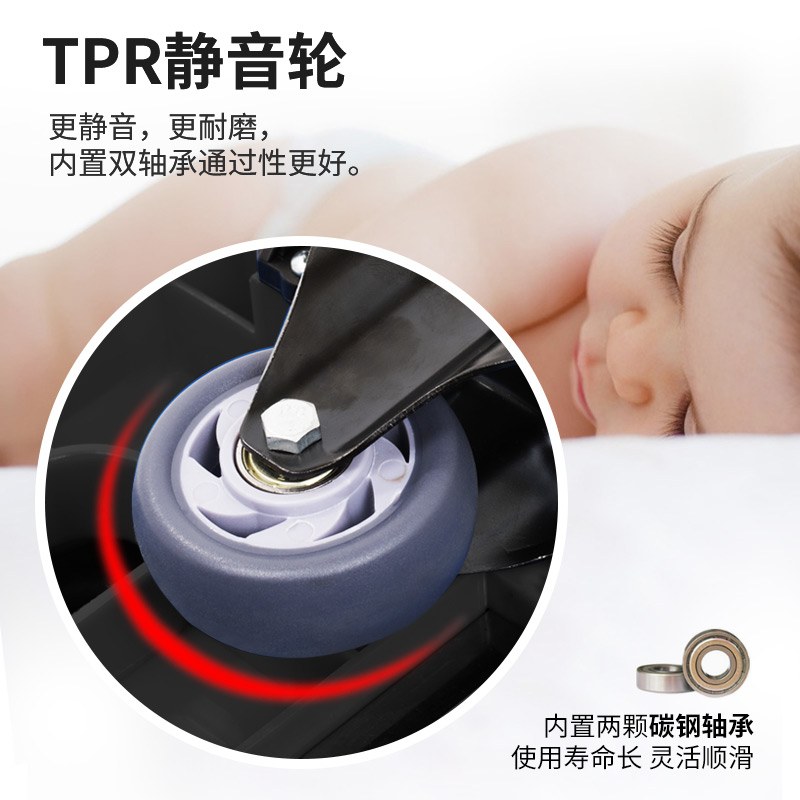 原装1.5英寸-4英寸TPR静音橡胶轮不带铁支架手推车万向轮定向轮