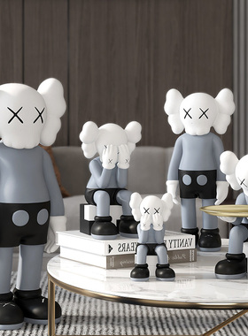 潮流kaws手办摆件暴力熊公仔玩偶客厅大型落地托盘装饰乔迁礼物