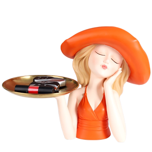 女孩托盘摆件轻奢家居玄关客厅茶几桌面家用房间高级感收纳装饰品